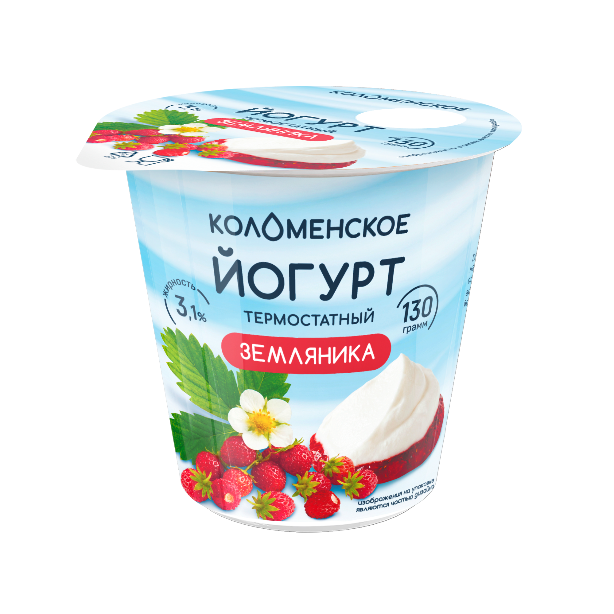 Йогурт «Коломенское» термостатный с наполнителем «Земляника» с мдж 3,1%