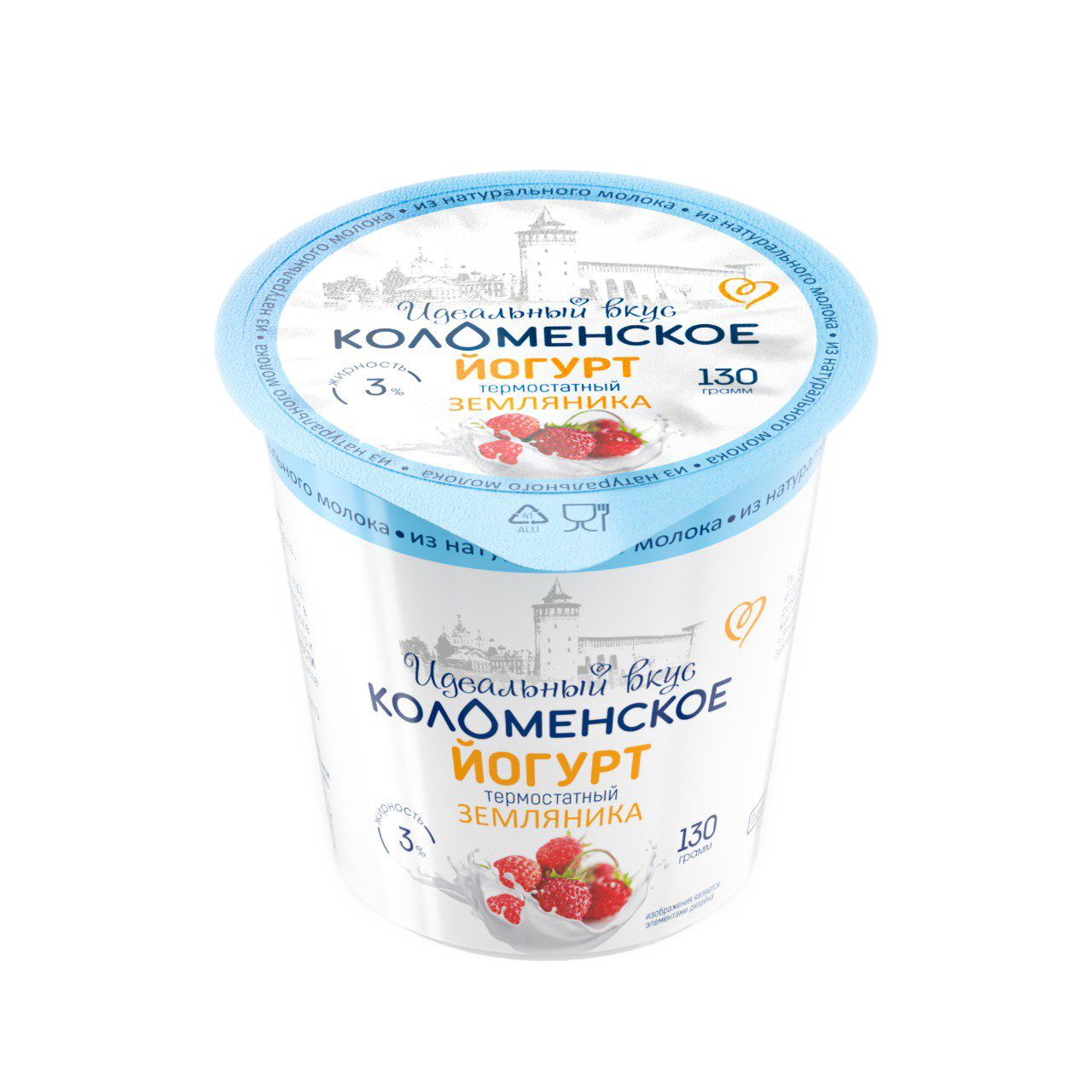 Йогурт «Коломенский» термостатный «Земляника» с мдж 3,0%
