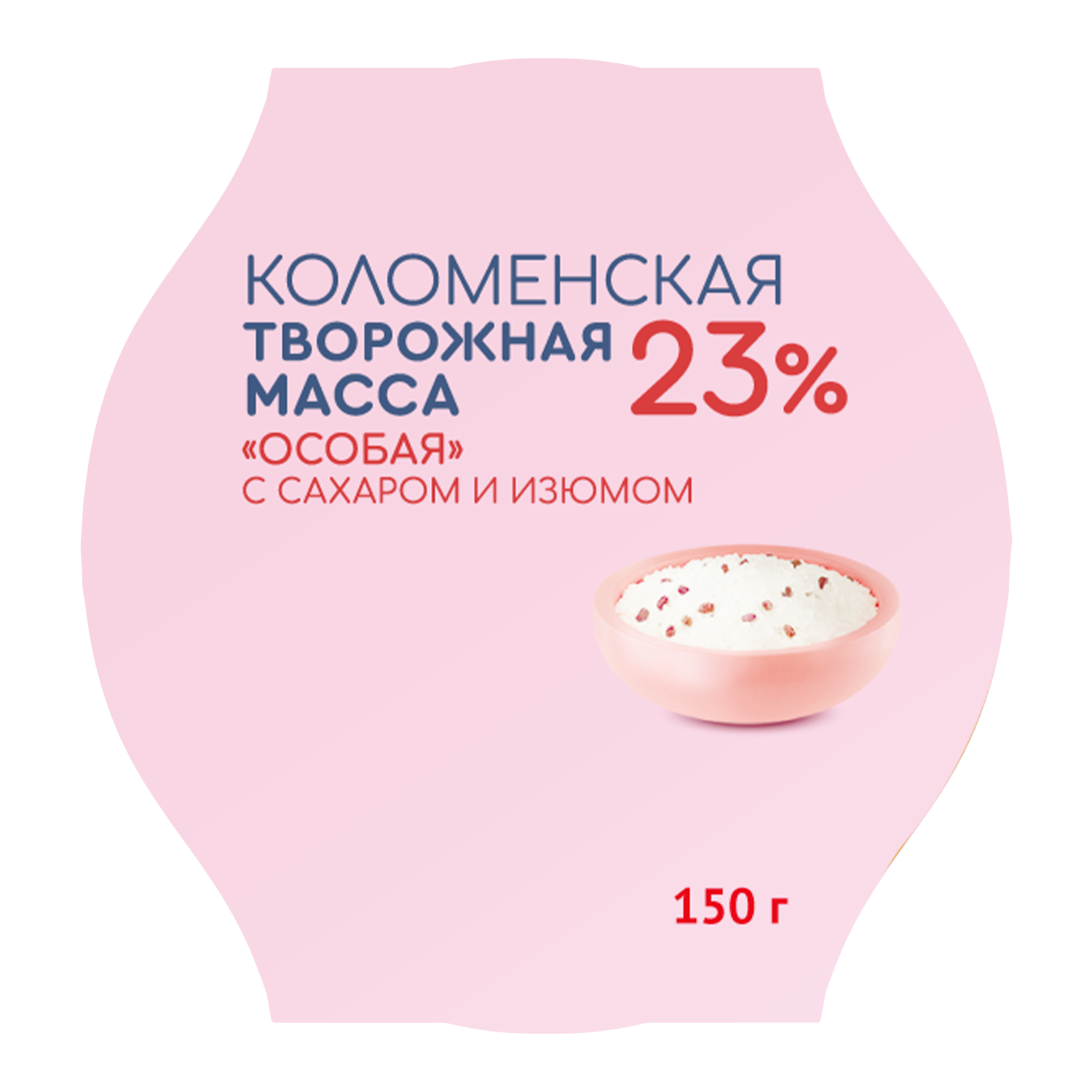 Масса творожная «Коломенская» «Особая» с сахаром и изюмом с массовой долей жира 23.0%