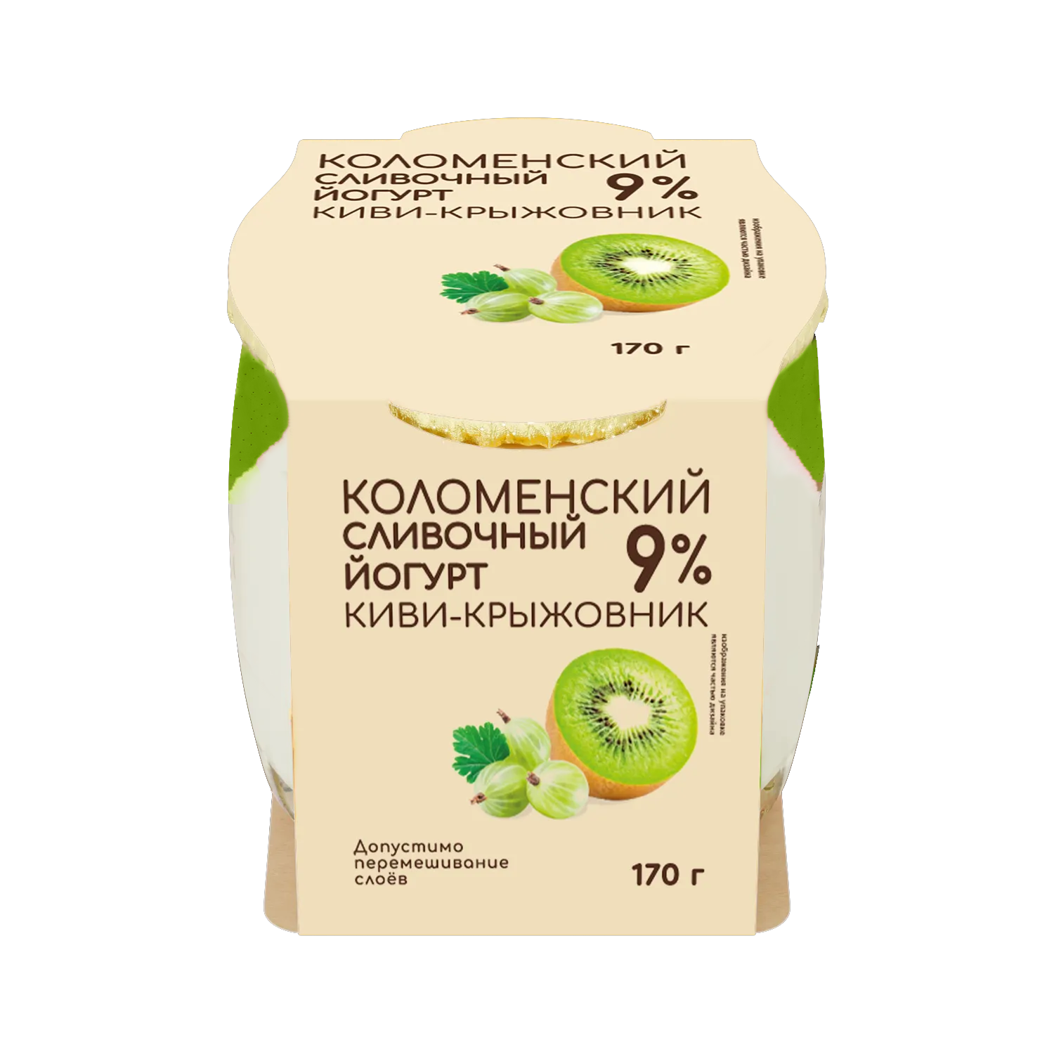 Йогурт «Коломенское» сливочный «Киви-крыжовник» с массовой долей жира 9,0%