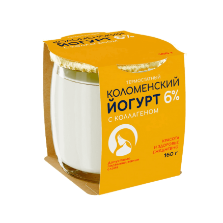 Йогурт с коллагеном «Коломенский» термостатный с массовой долей жира 6,0%