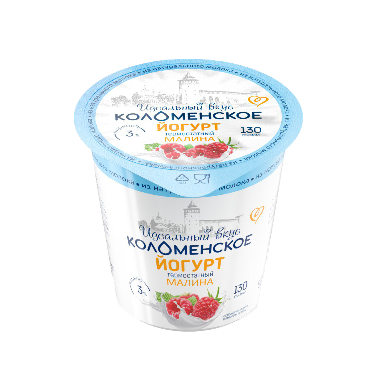 Йогурт «Коломенский» термостатный «Малина» с мдж 3,0%