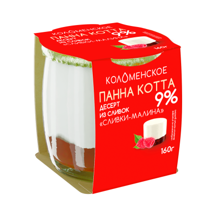 Молочный составной продукт «Коломенское» «ПАННА КОТТА» «Десерт из сливок. Сливки-малина» с мдж 9,0%