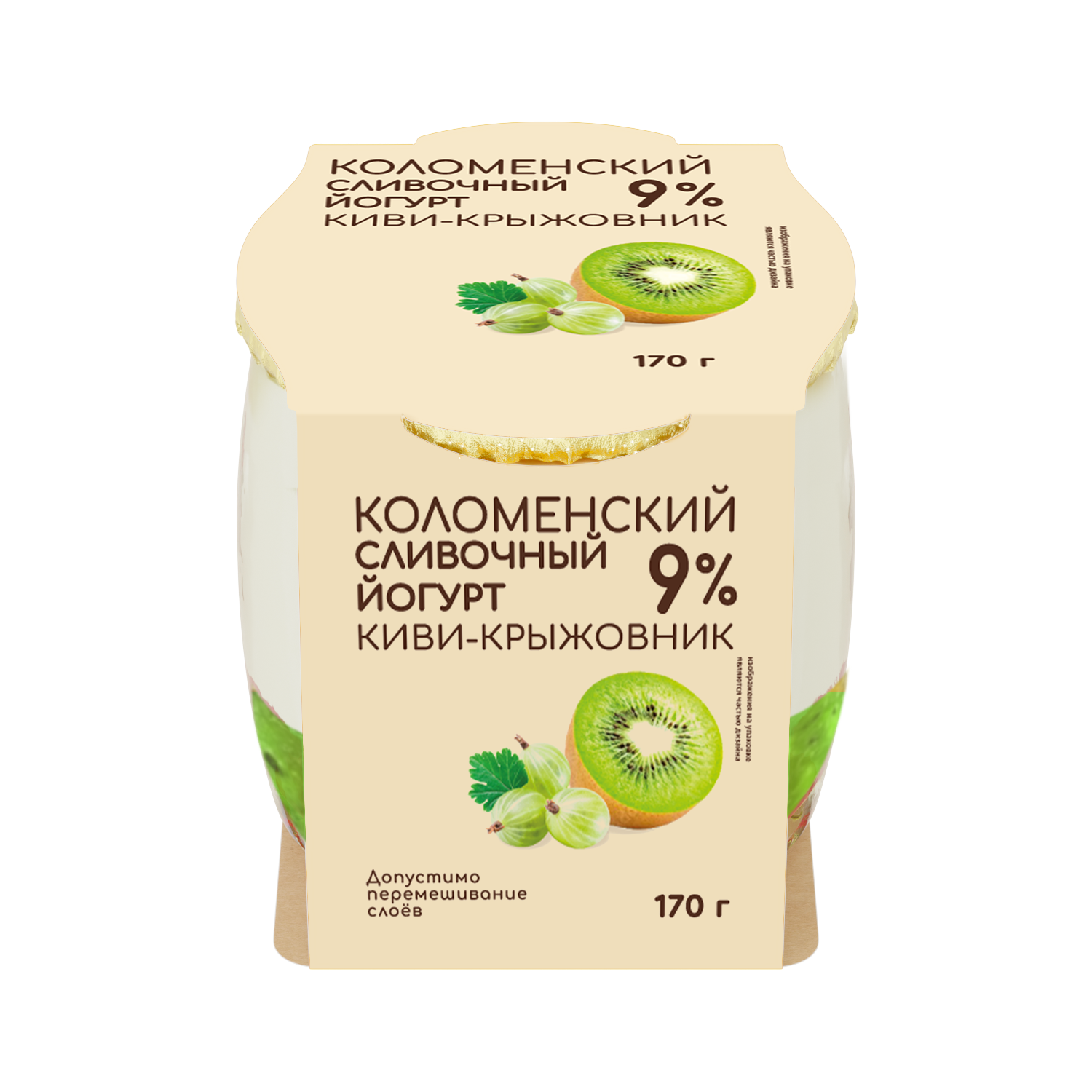 Йогурт «Коломенский» сливочный с наполнителем «Киви - крыжовник» с массовой долей жира 9%