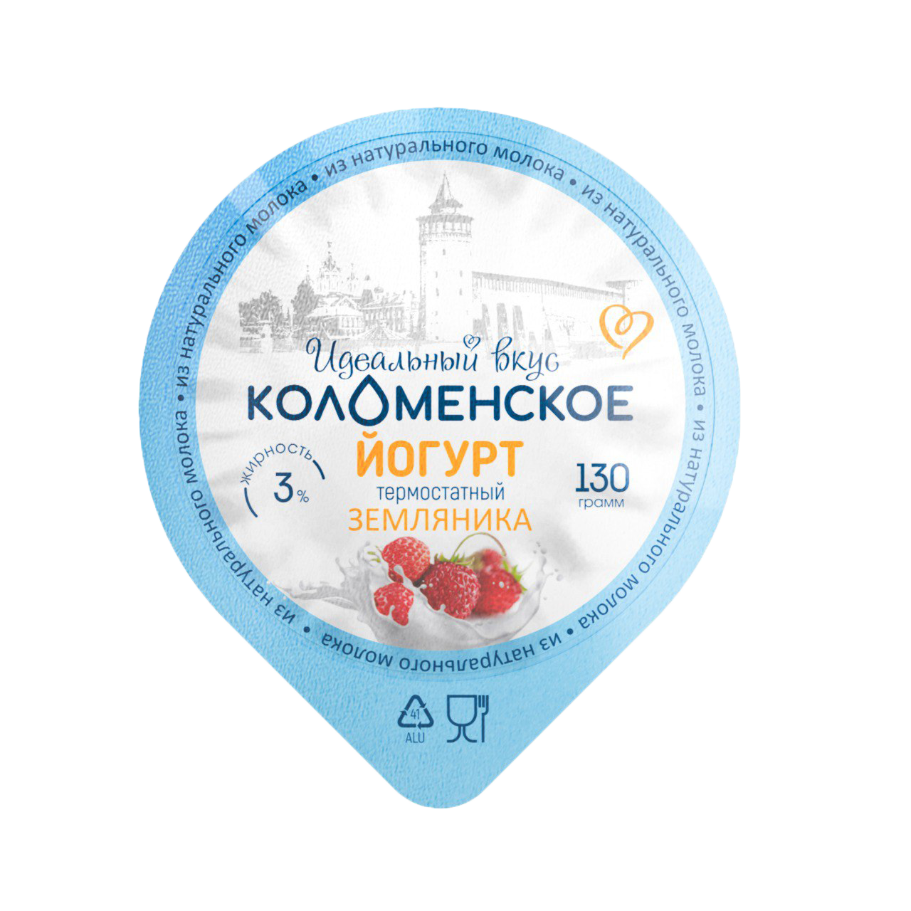 Йогурт «Коломенский» термостатный «Земляника» с мдж 3,0%