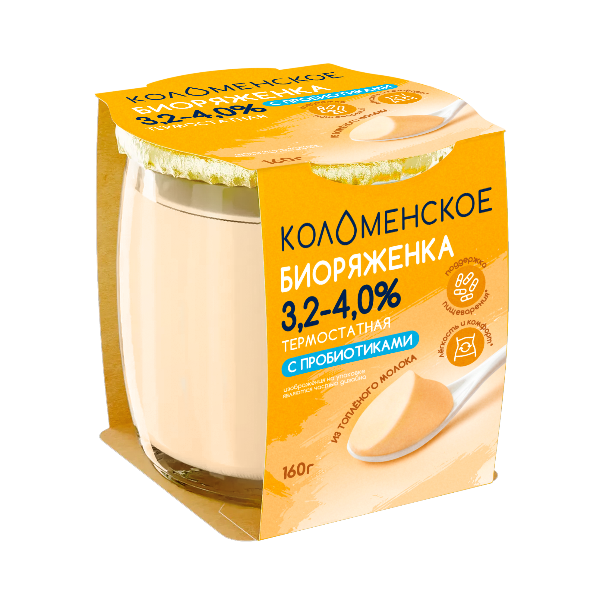 Биоряженка «Коломенское» термостатная, c пробиотиками, из цельного молока с мдж 3,2-4,0%