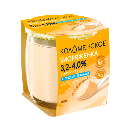 Биоряженка «Коломенское» термостатная, c пробиотиками, из цельного молока с мдж 3,2-4,0%