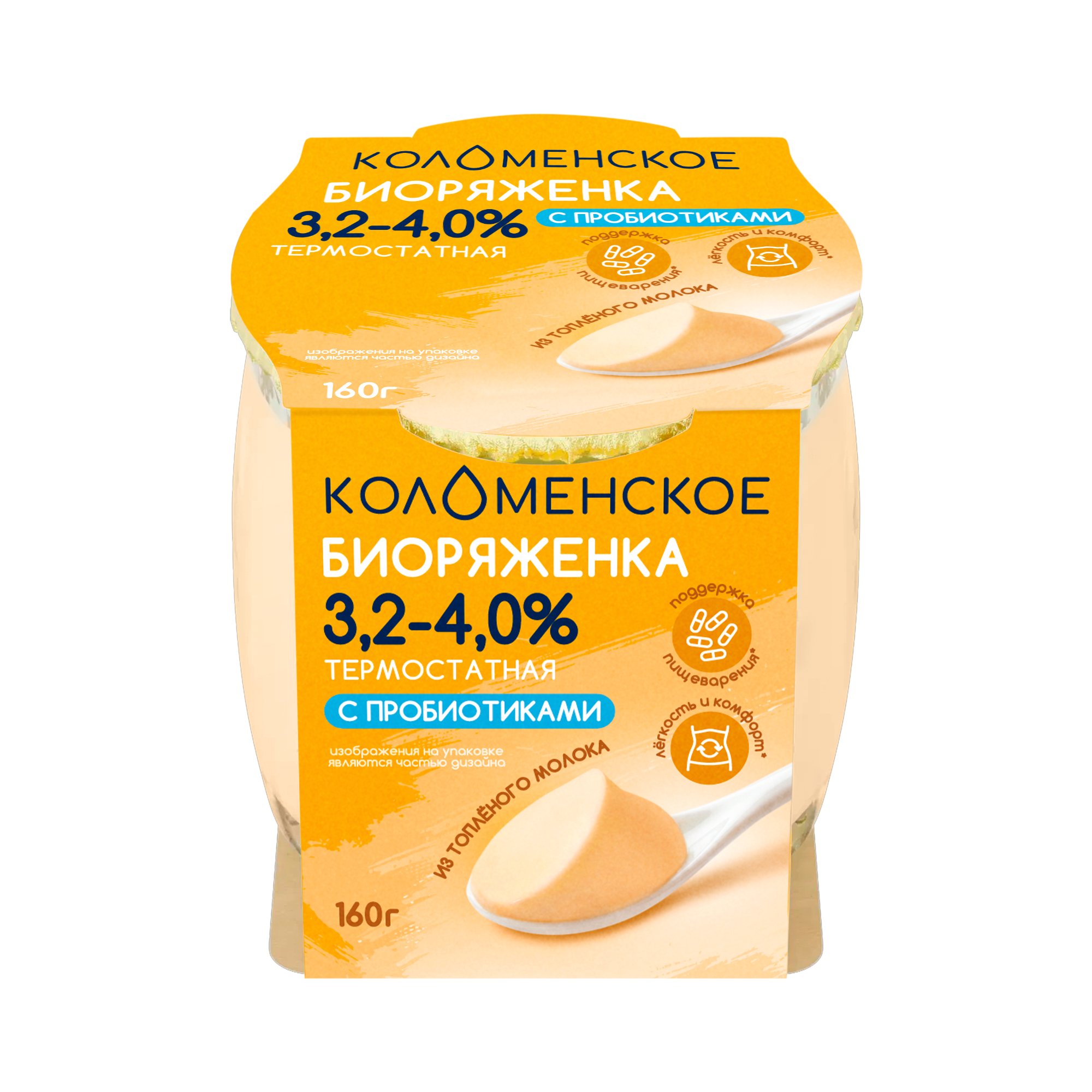 Биоряженка «Коломенское» термостатная, c пробиотиками, из цельного молока с мдж 3,2-4,0%