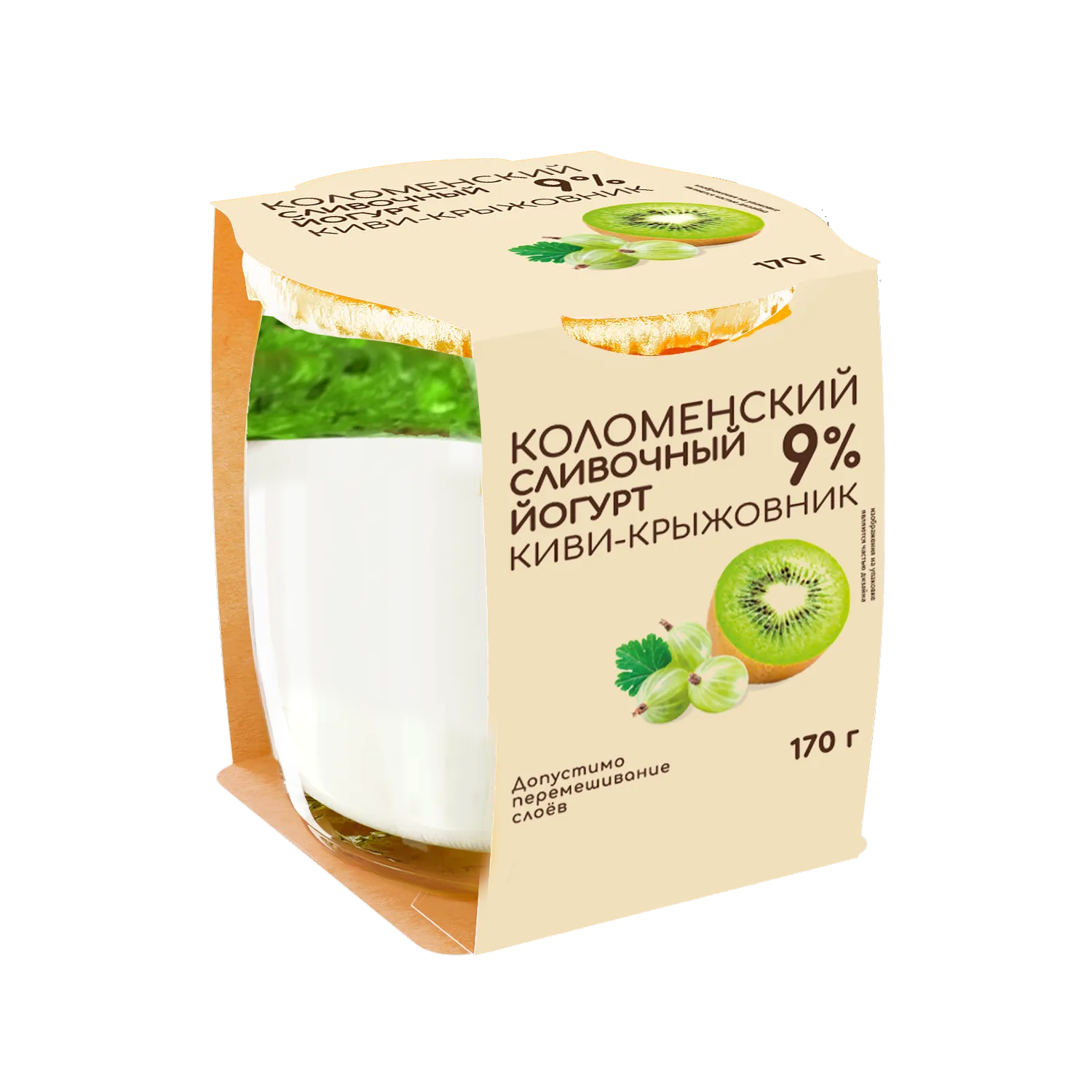 Йогурт «Коломенское» сливочный «Киви-крыжовник» с массовой долей жира 9,0%