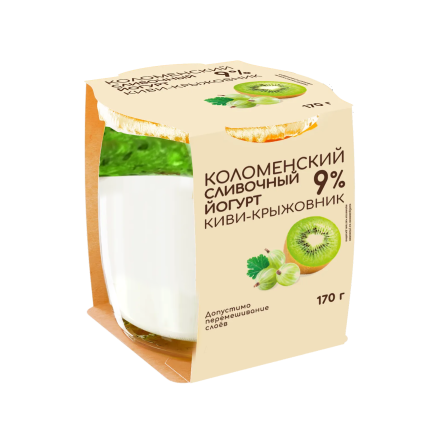 Йогурт «Коломенское» сливочный с наполнителем «Киви - крыжовник» с массовой долей жира 9%