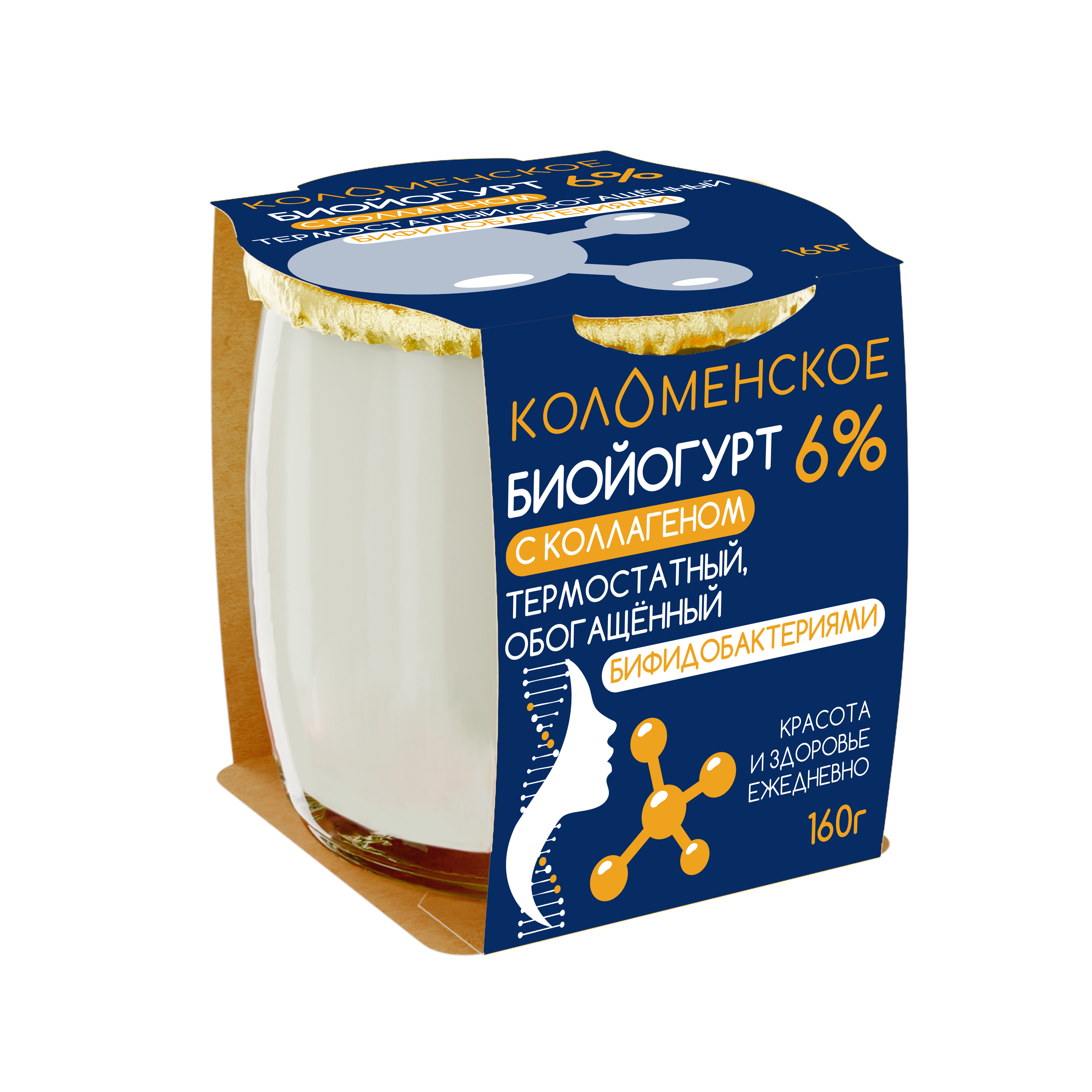 Йогурт с коллагеном  «Коломенский» термостатный с массовой долей жира 6,0%