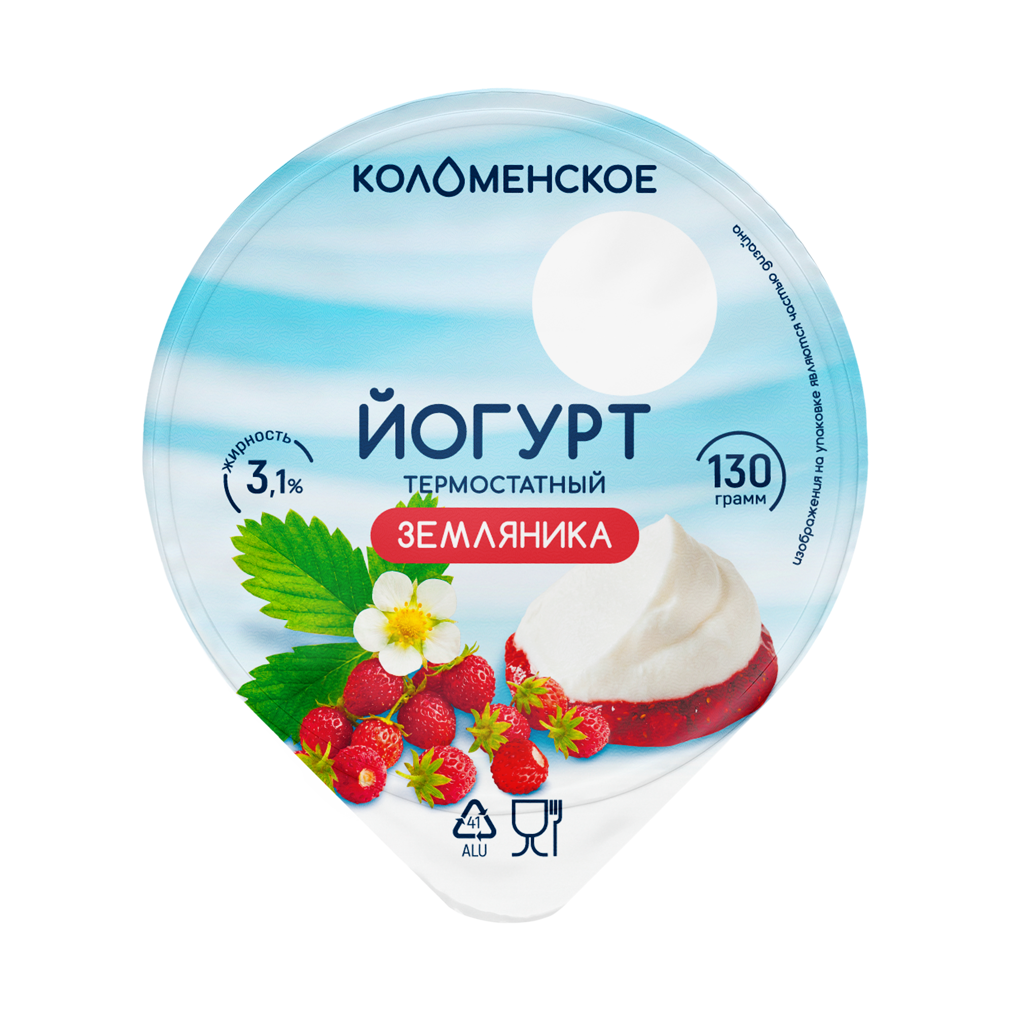 Йогурт «Коломенское» термостатный с наполнителем «Земляника» с мдж 3,1%